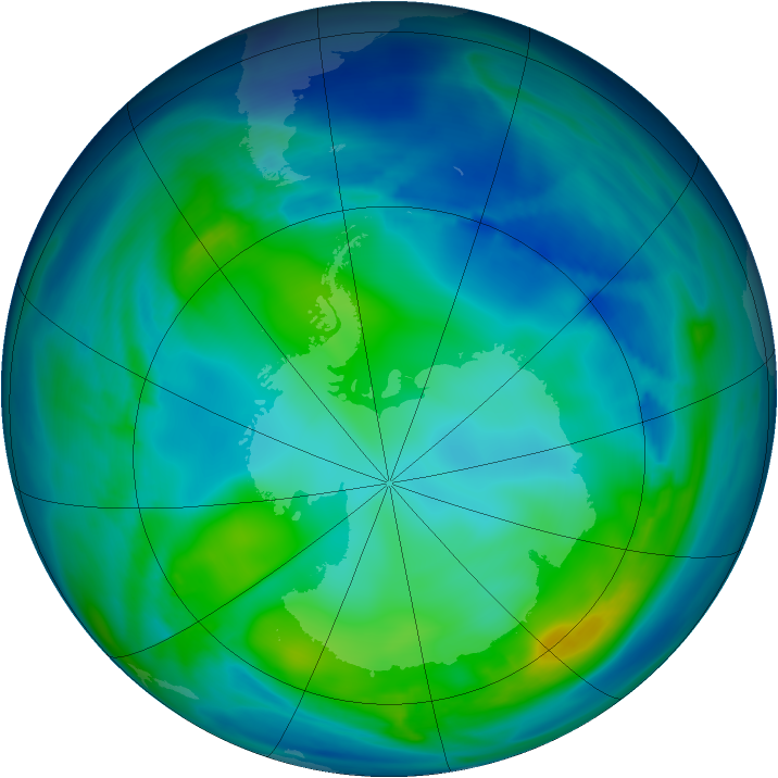 Antarctic ozone map for 15 May 2006